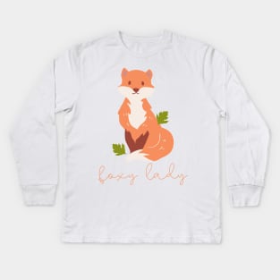 Fox Lovers Gift Foxy Lady Kids Long Sleeve T-Shirt